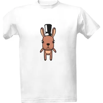 Tričko s potiskem Králík s kloboukem pánské