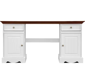 Psací stůl KATMANDU Psací stůl Belluno Elegante, bílá, ořech, borovice, masiv, rozměr 77x155x53cm