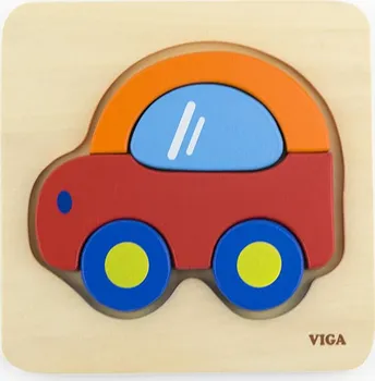 Puzzle VIGA Puzzle pro nejmenší autíčko 5 dílků