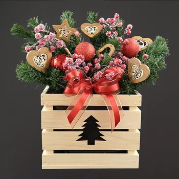 Zahrada AMADEA Dřevěný květináč se stromečkem přírodní, uvnitř s černou fólií, 27x27x21 cm, český výrobek