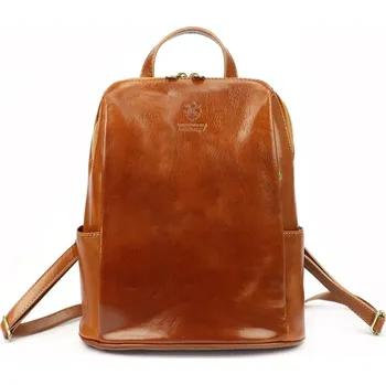 Kabelka Střední dámský kožený pevný světlehnědý batoh Florence 22, obsah cca. 7 l