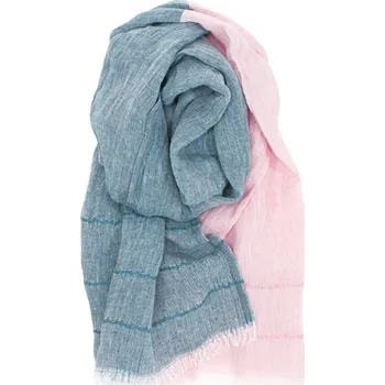 Šála Lapuan Kankurit Lněný šál Tsavo, petrolejovo-růžový