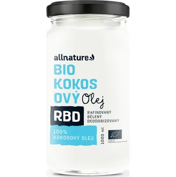 Rostlinný olej Allnature RBD Kokosový olej Bio 1 l