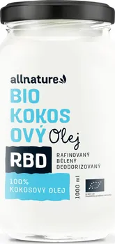Rostlinný olej Allnature RBD Kokosový olej Bio 1 l