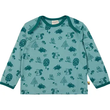 Chlapecké tričko Dětské triko s dlouhým rukávem Lesní zvířátka zelená loud + proud Velikost: 74/80