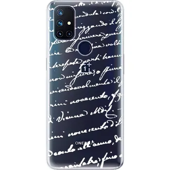 Pouzdro na mobilní telefon Odolné silikonové pouzdro iSaprio - Handwriting 01 - white - OnePlus Nord N10 5G