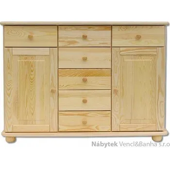 Ložnice Drewmax Dřevěná komoda, prádelník z masivního dřeva borovice KD153 Pacyg