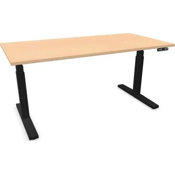 Psací stůl Kancelářský stůl 1600x800 mm, elektricky přestavitelná výška 620-1270 mm, deska javor / podstava černá