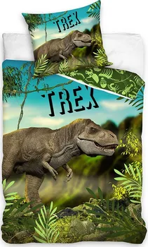 Ložní povlečení TipTrade T-Rex v pralese 140 x 200, 70 x 90 cm zipový uzávěr