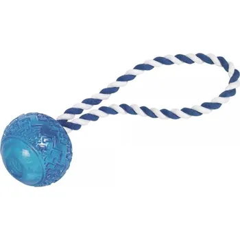 Hračka pro psa Nobby hračka pro psy TRP míč s lanem modrá 7cm