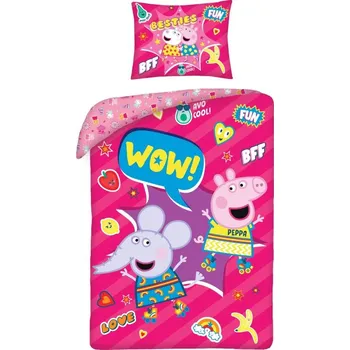 Povlečení HALANTEX Povlečení Peppa Pig wow Bavlna, 140/200, 70/90 cm