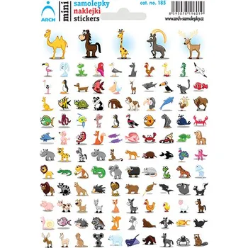 samolepka Školní minisamolepky 12x17cm KRESLENÁ ZVÍŘÁTKA