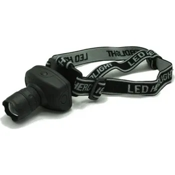 Čelovka LED čelovka s CREE LED, 3 režimy svícení, zoom, napájení 3× AAA