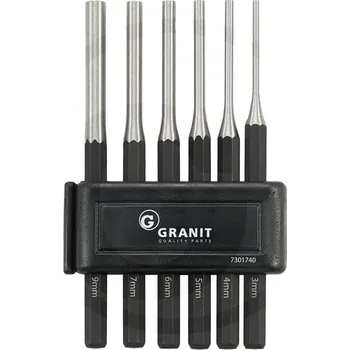 Skříňka na nářadí Sada důlčíky, průbojníky, vytloukače, vyrážeče Granit BLACK EDITION 6-dílná délka 150 mm