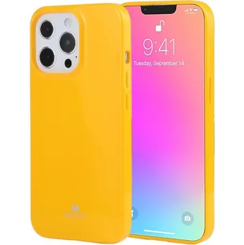 Goospery lesklý kryt z měkkého plastu pro iPhone 13 Pro - žlutý