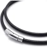 Kožený náhrdelník - ocelový uzávěr, tl. 4 mm (45 cm)