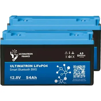 Ultimatron France LiFePO4 baterie 12V 54Ah s BMS a Smart bluetooth (Lithiový akumulátor LiFePO4 s bluetooth monitoringem s pomocí smartphone aplikace)