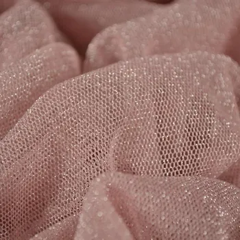 Měkký třpytivý tyl s lurexem starorůžový