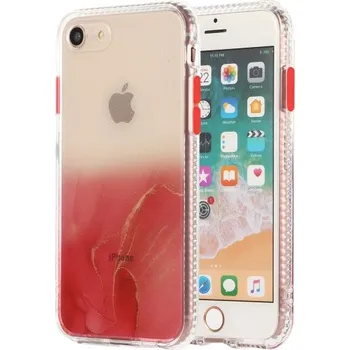 Pouzdro na mobilní telefon Mramorovaný kryt odolný proti poškrábání pro iPhone 7 / 8 / SE (2020/2022) - červený