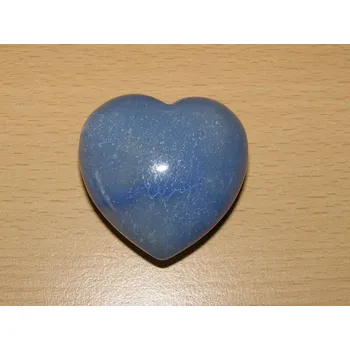 Drahý kámen Křemen modrý - Masážní kámen - srdce - khs1