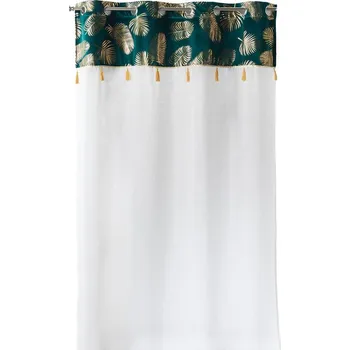 Sprchový závěs Douceur d'intérieur Ready rybízu SABALY, 140 x 240 cm, bílá s dekorativním dekorem