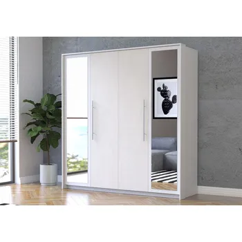 Šatní skříň Eoshop Šatní skříň Aurelius (206 cm), Bílá / béžová