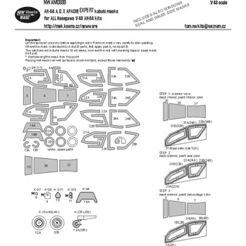 Plastikový model New Ware 1/48 Mask AH-64 A,D,E Apache EXPERT (HAS)