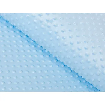 Dětská látka Minky 3D puntíky MKP-008 Nebeská modrá - šířka 150 cm