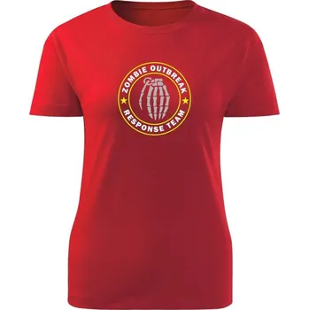 Dámské tričko Dámské tričko Zombie Outbreak Response Team Gas Grenade - červená