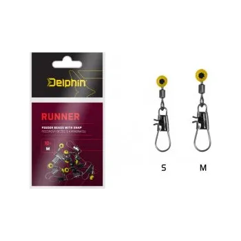 Feederový běžec s karabinkou Delphin RUNNER / 10ks-S