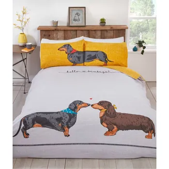 Povlečení charakter world Povlečení jezevčík love 135 x 200, 50 x 75 cm zipový uzávěr