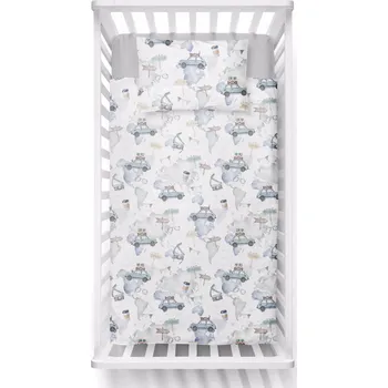Příslušenství pro dětskou postel a kolébku 2-dílná sada do postýlky/postele bez výplně Celým světem - 90X120 CM