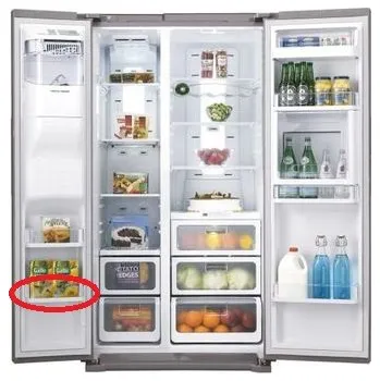 Příslušenství pro lednici Samsung DA97-08271D 2. přihrádka z vrchu v levé části dveří mrazničky pro americkou ledničku