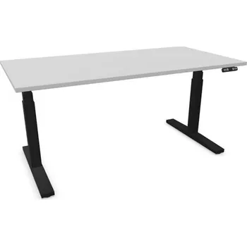 Psací stůl Kancelářský stůl 1400x800 mm, elektricky přestavitelná výška 620-1270 mm, deska šedá / podstava černá