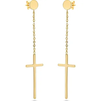 Náušnice BRUNOshop.cz Visací náušnice KŘÍŽ GOLD