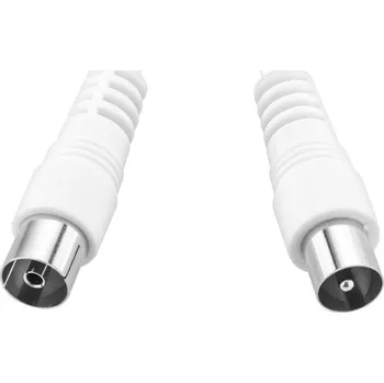 Koaxiální kabel GoGEN 1,2m, rovný konektor - bílý
