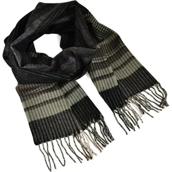 Šála Teplá šála - černošedá kostkovaná