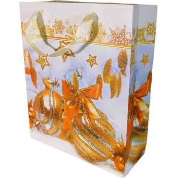 Dárková taška Dárková taška střední vánoční se třpytkami (0038F)