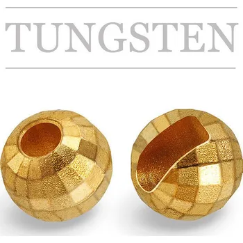 Knápek Kulička wolframová s drážkou FAZETOVANÁ Gold 2mm