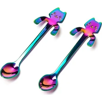 Gadget Čajové lžičky duhové barvy - kočky