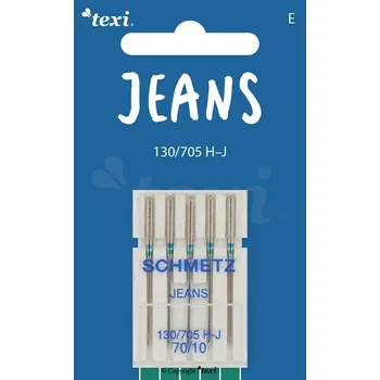 Nástroj na niť a příze Jehly na džínovinu TEXI JEANS 130/705 H-J 5x70