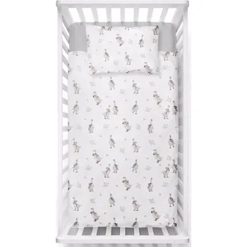 Příslušenství pro dětskou postel a kolébku 2-dílná sada do postýlky/postele + výplň Husičky - 100X135 CM