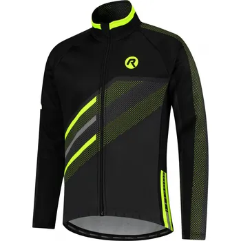 Cyklistická bunda Membránová cyklistická bunda Rogelli TEAM 2.0, černá-reflexní žlutá Velikost: 4XL