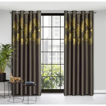 Závěs Zatemňovací vzorovaný závěs s kroužky "BLACKOUT" HARMONIA hnědá 140x250 cm (cena za 1 kus) MyBestHome