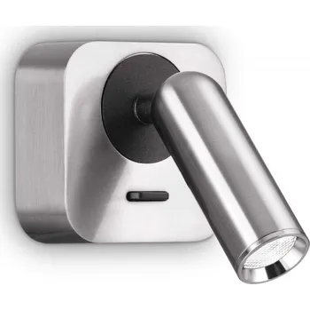 Nástěnné svítidlo Ideal Lux 260679 LED nástěnné svítidlo Bean square 1x3,5W | 220lm | 3000K - vypínač na těle, nikl + K nákupu nad 3000 Kč dárek zdarma