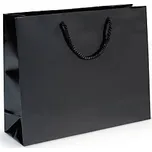 Dárková taška z lesklého papíru černá 400x320x120 mm - Balení po 1 ks