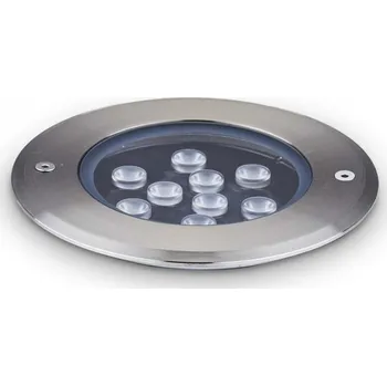 Venkovní osvětlení Ideal Lux 255682 LED venkovní zápustné bodové svítidlo Floor 1x12W | 1560lm | 3000K | IP67 - ocel + sada - Trio LED žárovka 2x10W | E27 | 3000K | 806lm