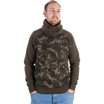 Rybářské oblečení Mikina FOX KHAKI/CAMO HIGH NECK Velikost: S