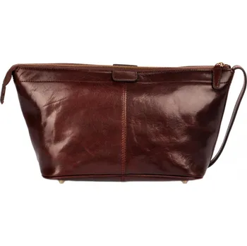 Cestovní taška Kožená cestovní kosmetická taštička (etue) VF6893-2 tmavě hnědá, IL GIGLIO