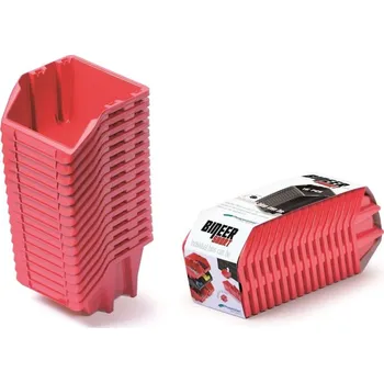 Úložný box Sada úložných boxů 16 ks BENER 23,4 x 7,7 x 9,2 cm červená
